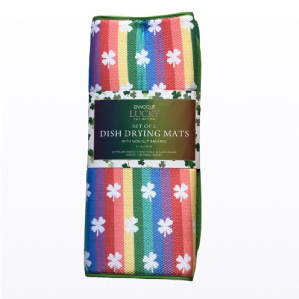 Envogue LUCKY Shamrock Drying Mats St. Patrick’s Day